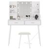 Furniouse Vanity Desk with Mirror Lights Touch Switch 3 Lighting Modes Brightness Adjustable Table Set for Bedroom Studio