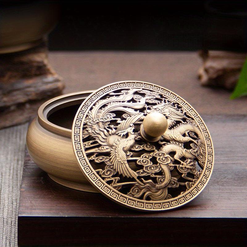 1PC Ancient Copper Incense Burner Household Indoor Incense Seal Plate Incense Thread Incense Burner Incense Accessories Household Incense Burner