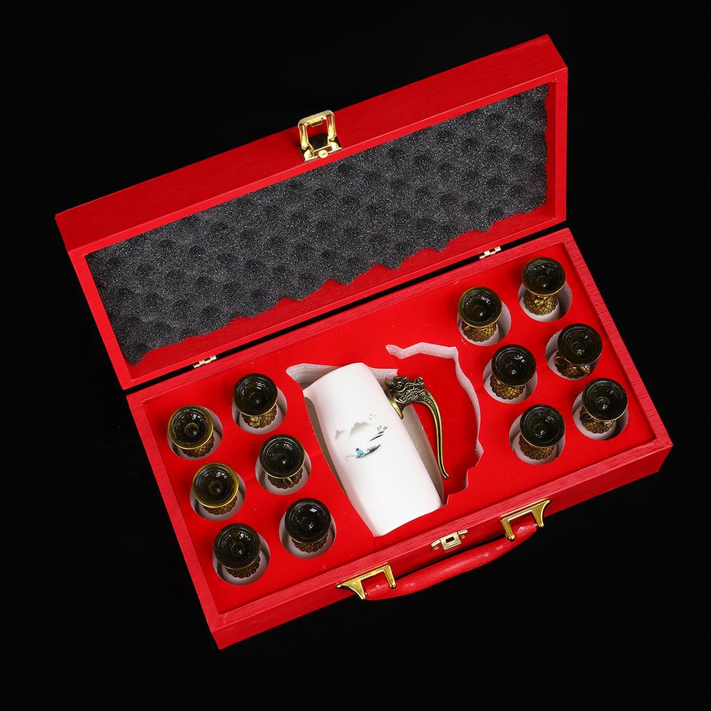 Zodiac Small Wine Glass Ceramic Wine Dispenser Baijiu Cup Spirits Cup One Cup High-End Light Luxury Gift Box Set