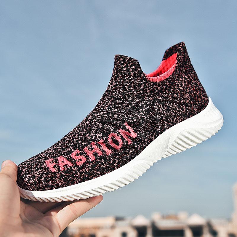 Breathable mesh flat men's and women's non-slip soft sole casual sports shoes ultralight comfortable walking shoes