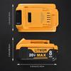 8.0Ah 20V Lithium-Ion Replacement Batteries for Dewalt Cordless Tools - Compatible with DCB200, DCB205, DCB206 & More
