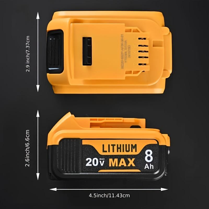 8.0Ah 20V Lithium-Ion Replacement Batteries for Dewalt Cordless Tools - Compatible with DCB200, DCB205, DCB206 & More