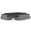 VidaXL Garden Lounge Set 12 Pcs with Cushions Grey Wicker