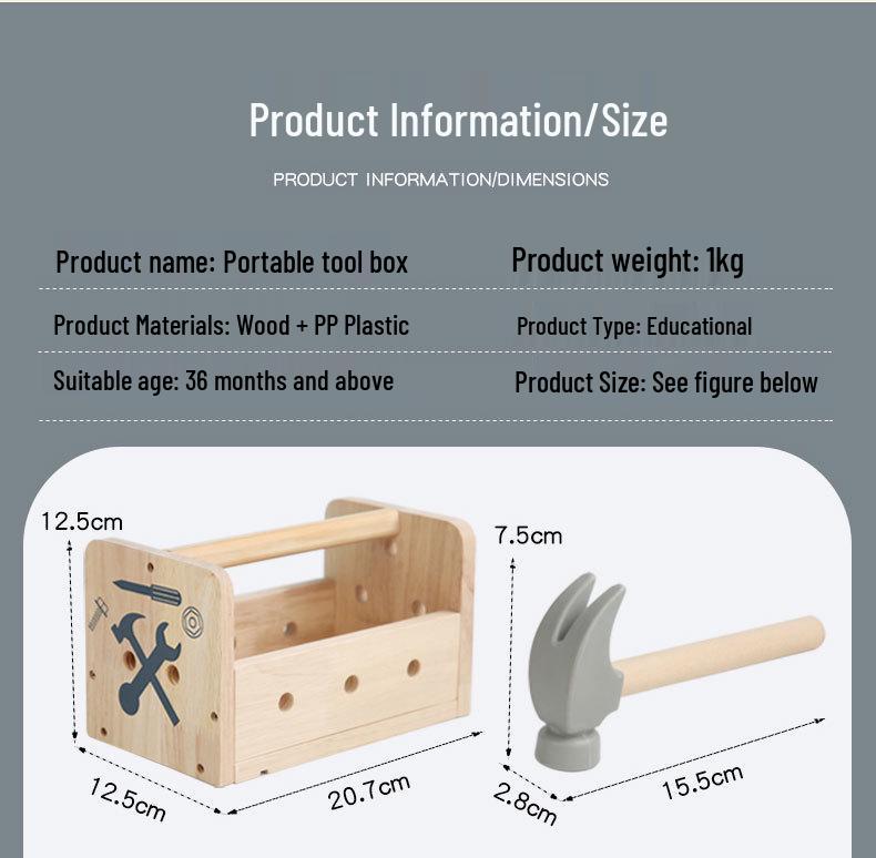 Children's Wooden Tool Bench Set - Educational Assembly Toy Kit