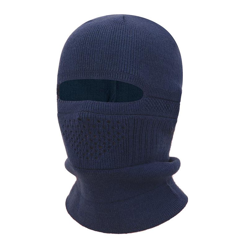 Winter Outdoor Verbundene Strickmütze Windschutz Warme Überzieh-Wollmütze