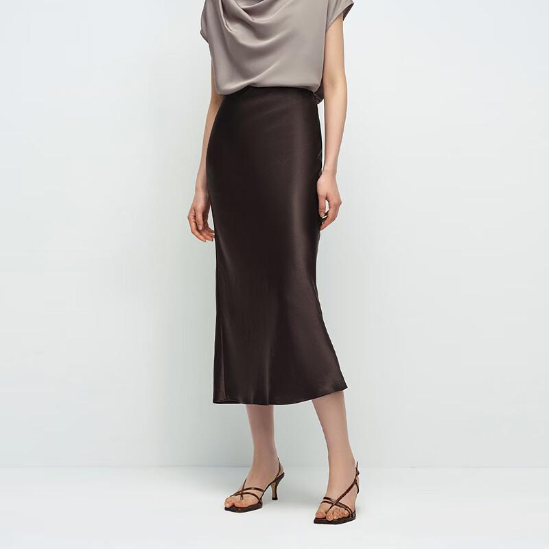 

OVVOVV Women s Satin Acetate Straight Midi Skirt XS