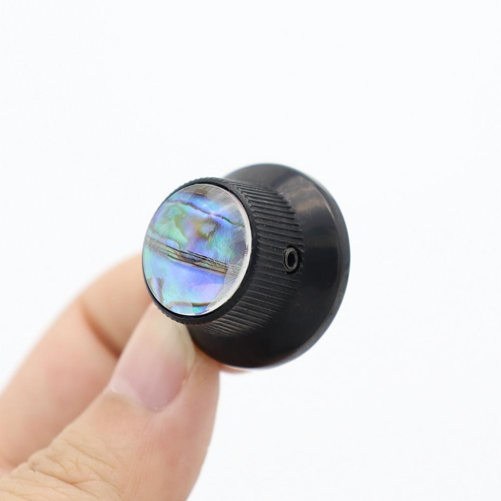 1pcs Abalone Top Guitar Bass Knobs Strat Metal Knobs for 6mm Shaft Pots 3 Colors