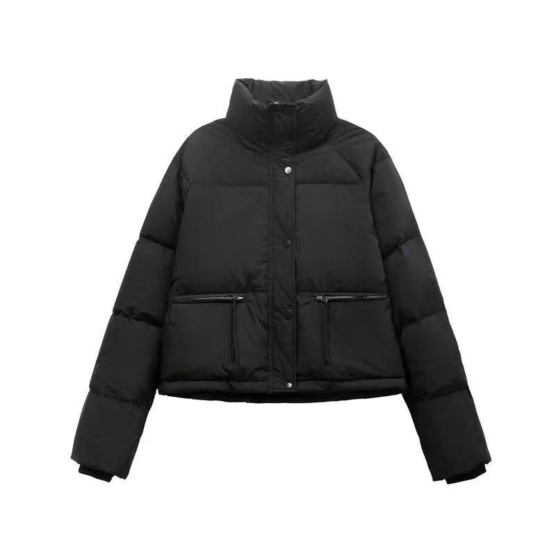 Short Standing Collar Short Coats Down Cotton Jacket Women's Winter New Item Korean Version Loose and Slimming Bread Jacket