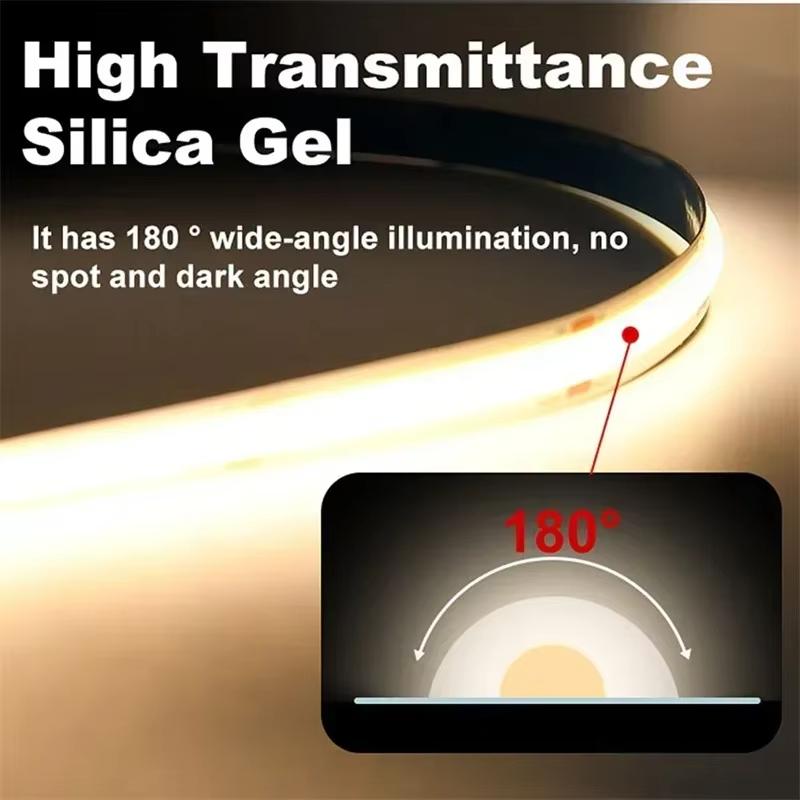 5V COB LED Strip Light with Hand Sweep Sensor USB Dimmable Flexible Light for Bedroom TV Mirror Backlight Kitchen Wall Decor