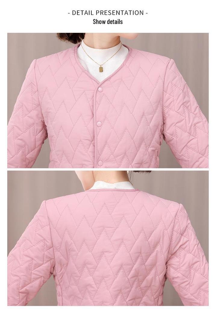 Women's Lightweight Cotton Padded Jacket with Velvet Lining - 2025 Trendy Short Style