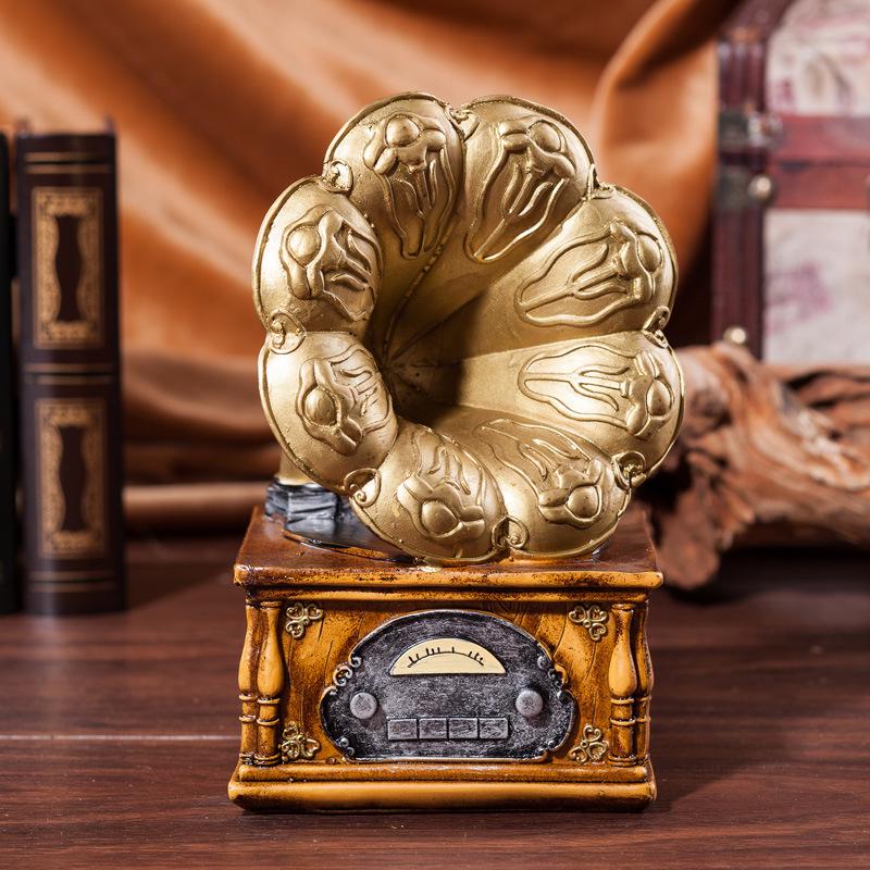 Vintage Gramophone Model Ornament - Retro Decoration & Photography Prop