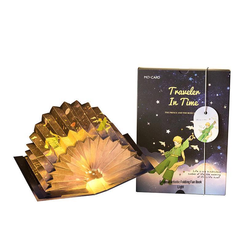 

Momo Fan-shaped Folding Book Light: Prince & Rose Series Romantic Literary Style Handmade Gift