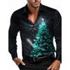 Men's 3D Printed Formal Shirts Christmas Tree Graphic Turn-Down Collar Long Sleeve Shirt Fashion Men's Shirts For Men