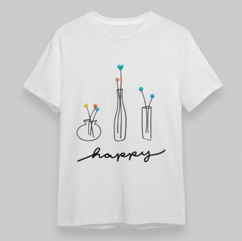 

Women s Oversize T-Shirt Trio Vases With Colorful Spheres Happy Artwork Tee USA 2XL