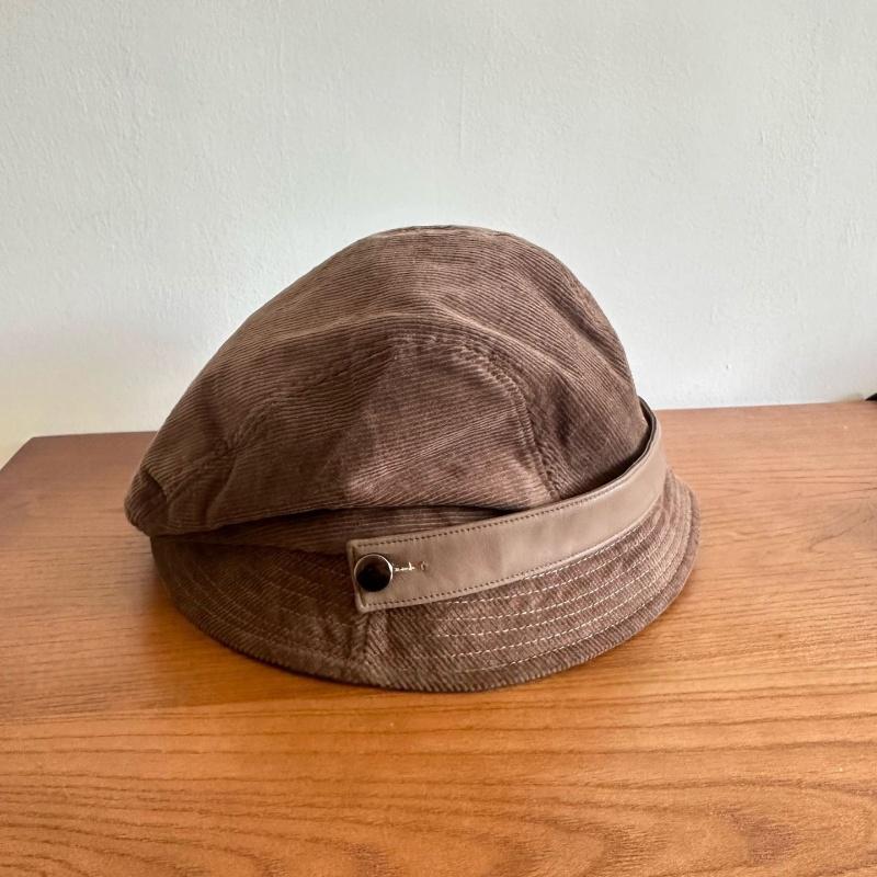 Versatile Winter Autumn Corduroy Bucket Hats For Women Fisherman Cap Foldable Wide Brim Sun Adjustable Bucket Hats