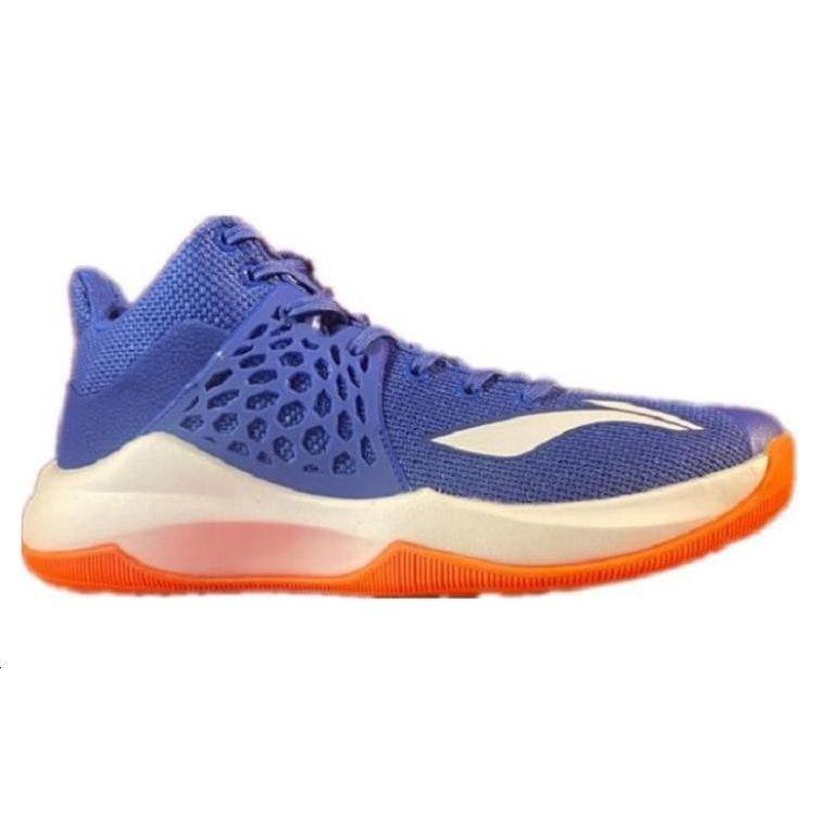 Li Ning Sonic 7 Shock Absorbing Non-Slip Durable Mid-Top Basketball Shoes Men Basketball Shoes Blue White ABPP029-13