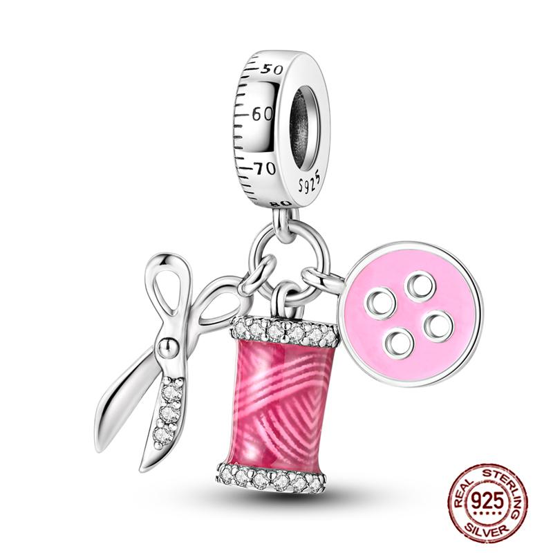 Daily Articles Copper Pink Perfume Charms Camera Dumbbell Smart Watch Beads Fit Original Bracelets Diy Jewelry Gift