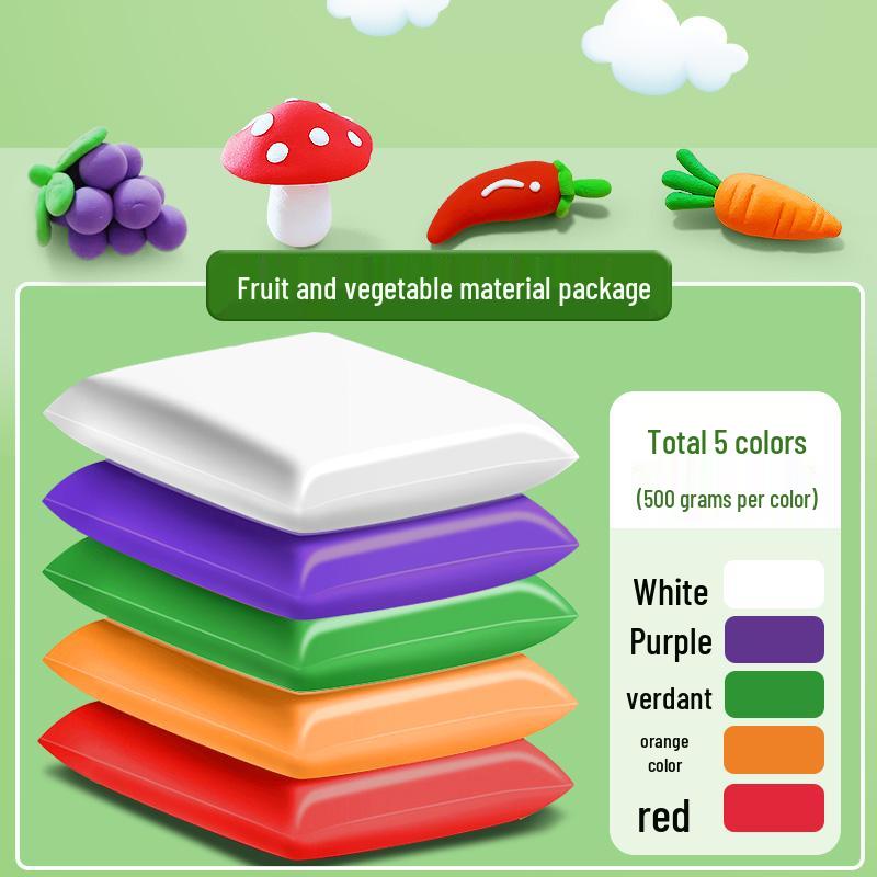 Children's Green Clay Bubble Pack - Single Color Refill with Black Plasticine for Kindergarten