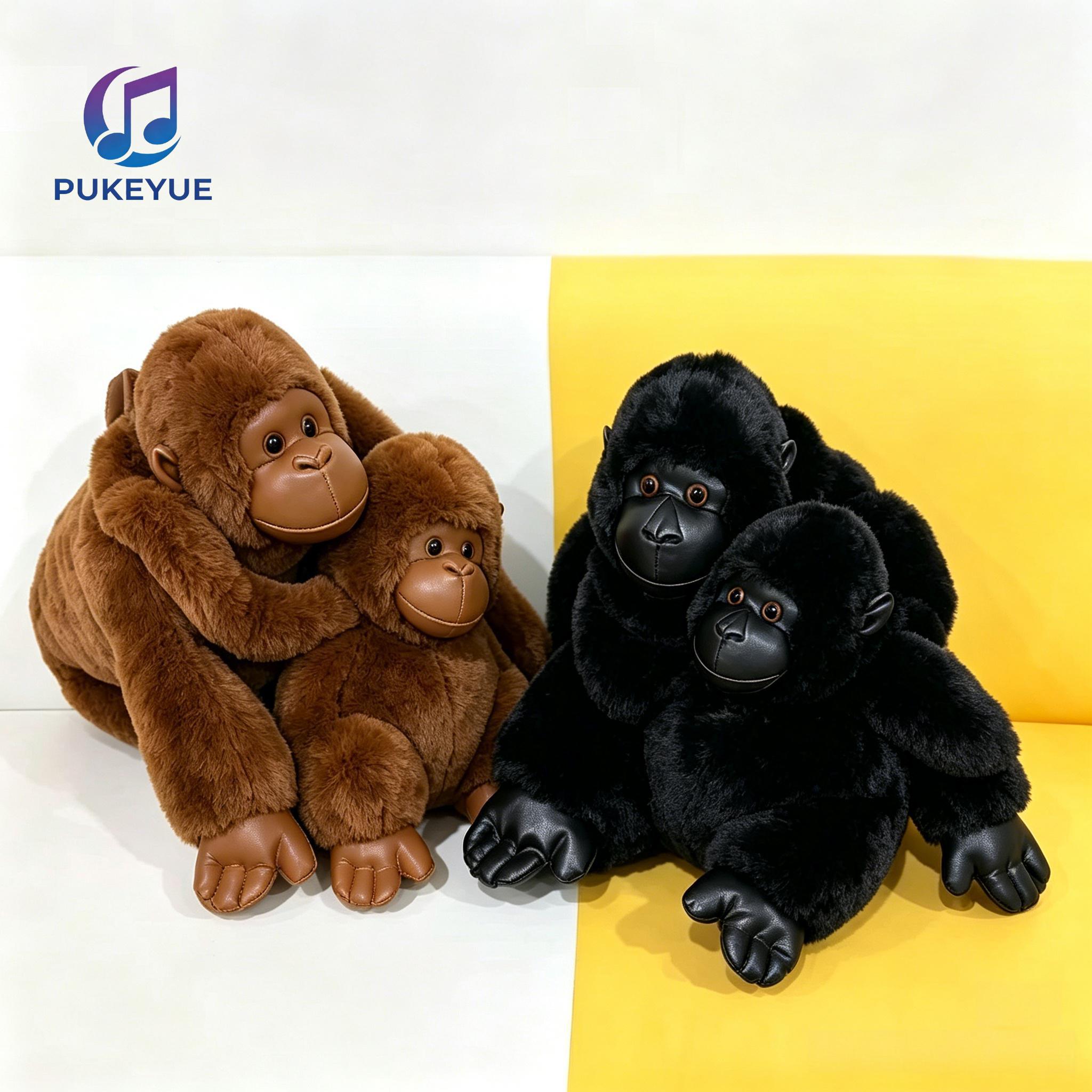 Favorite Toy Boys Black Pukeyue Realistic Gorilla Plush Toy Brown Hugging Monkey Pillow Soft Stuffed Animal Doll Sleeping Cushion Plushie Gift