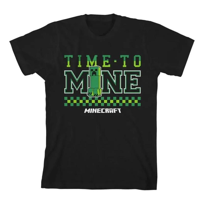 Camisa Negra De Manga Corta Para Videojuegos De Minecraft Pa S