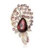European Retro Alloy Pretty Flower Medium Glass Brooch Classic Elegant Women'S Clothing Brooch Jewelry Pin