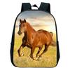 12 Inch Running Horses Printed Backpacks Waterproof Toddler Kindergarten Bookbag Animal Kids Backpack For Preschool Boys Girls