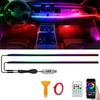 Acrylic Car Interior LED Strips USB Interface Dynamic Colorful RGB Car Ambient Lights Interior Neon Strip Music Sync App Control