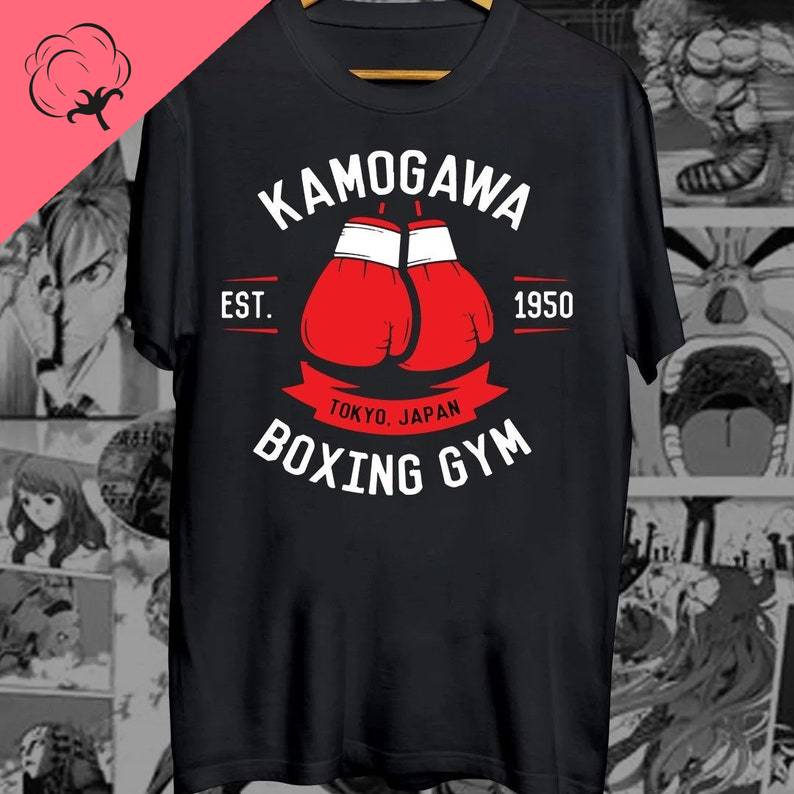 Unisex Hajime No Ippo Kamogawa Boxing Gym Cotton T Shirt Ippo Makunouchi Unisexga Anime Clothing Japan Boxing Gloves