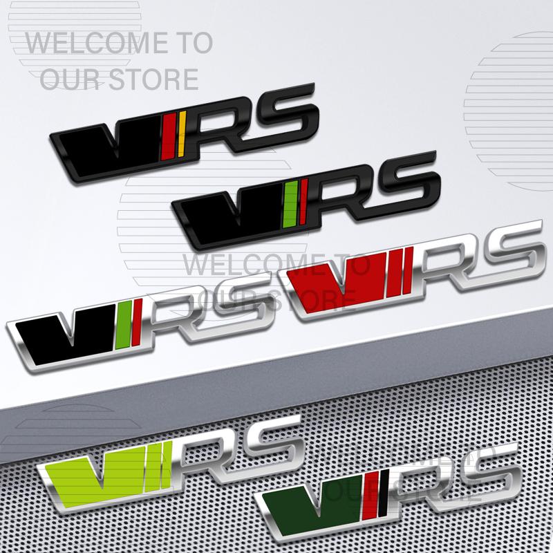 JBIW9 Car Decor Metal VRS Lettering Front Grille Emblem 3D Sticker For Skoda Octavia Kamiq Kodiaq Karoq Superb Fabia Rear Trunk Decals