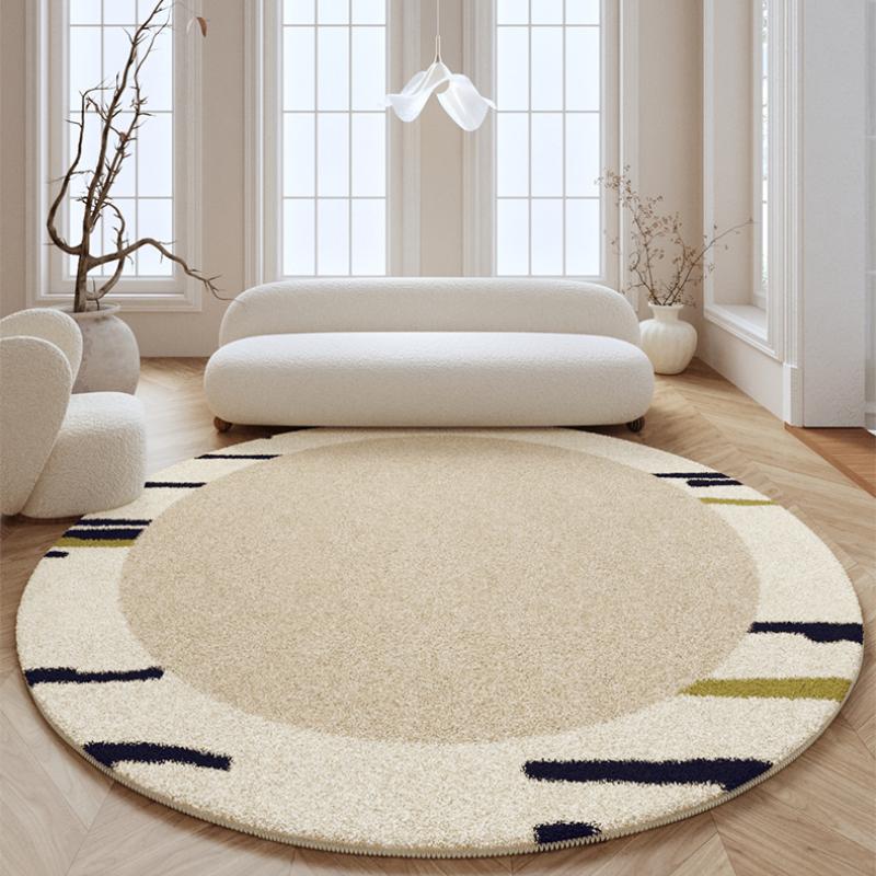 Wabi-sabi Round Plush Rug Fluffy Soft Carpets for Living Room Cream Style Bedroom Decor Thickened Carpet Home Non-slip Floor Mat
