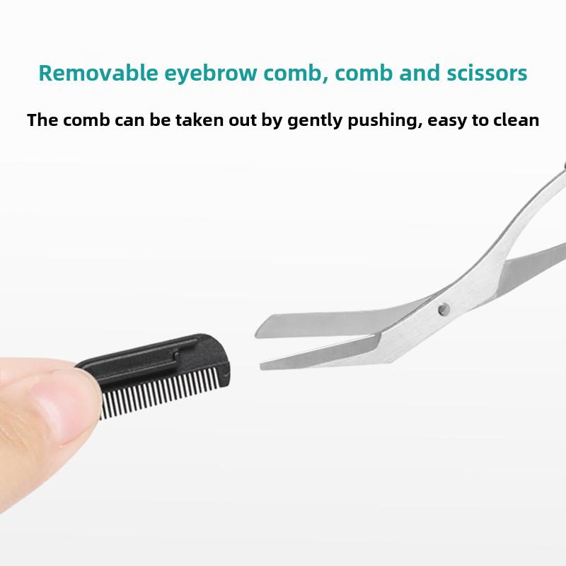 Eyebrow Trimmer Makeup Tools Stainless Steel Eyebrow Scissors With Comb Hair Removal Eyebrows Shaping Makeup Tools