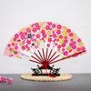 Ancient Chinese Style Golden Portable Folding Fan Bamboo Ribs Japanese Decor Stage Fan Girl Hanfu Dance Performance Hand Fan