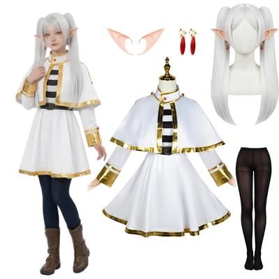 Beyond End Cosplay Kostüm für Damen mit Perücke [milky time] Frieren Reise (Frieren, M)
