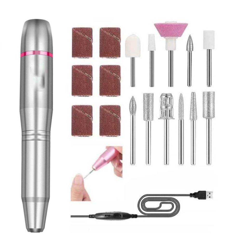 Nails Accessories Electric Nail Drill Pen Manicure Pedicure Drills Gel Polishing Tools Electric Nail Sander Driller USB