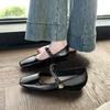 French Mary Jane Shoes Women's 2025 New Popular Spring and Summer with Skirt One-word Belt Low-heeled Single Shoes Light-mouth Small Leather Shoes