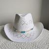 Summer Men's Women's Vintage Western Cowboy Hat Handmade Straw Weaving Beach Sun Hat Gentleman Lady Cowgirl Jazz Hat Bohemian