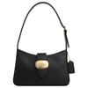 Eliza 25 Carriage Mark Metal Buckle Calfskin Shoulder Bag Medium Women's Black