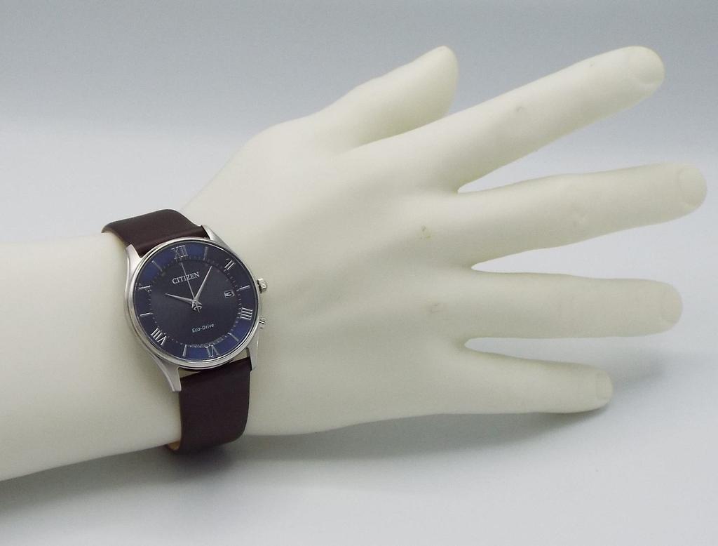 Citizen Eco-Drive Radio-Controlled Watch AS1060 Men Solar Powered Genuine Leather Strap Replacement Strap Included Blue