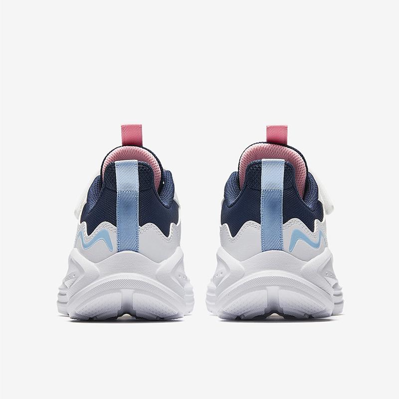 Anta Kids Synthetic Leather Fabric Trendy Versatile Lightweight Shock Absorbing Low Top Running Shoes Men Running Shoes Blue White A22445577N-2