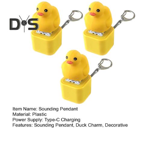 1/2/3 stk Ducky Caps nøkkelring Fidget Toy Sounding Pendant Stress Reliever Duck Keyboard Fidget Toy nøkkelring