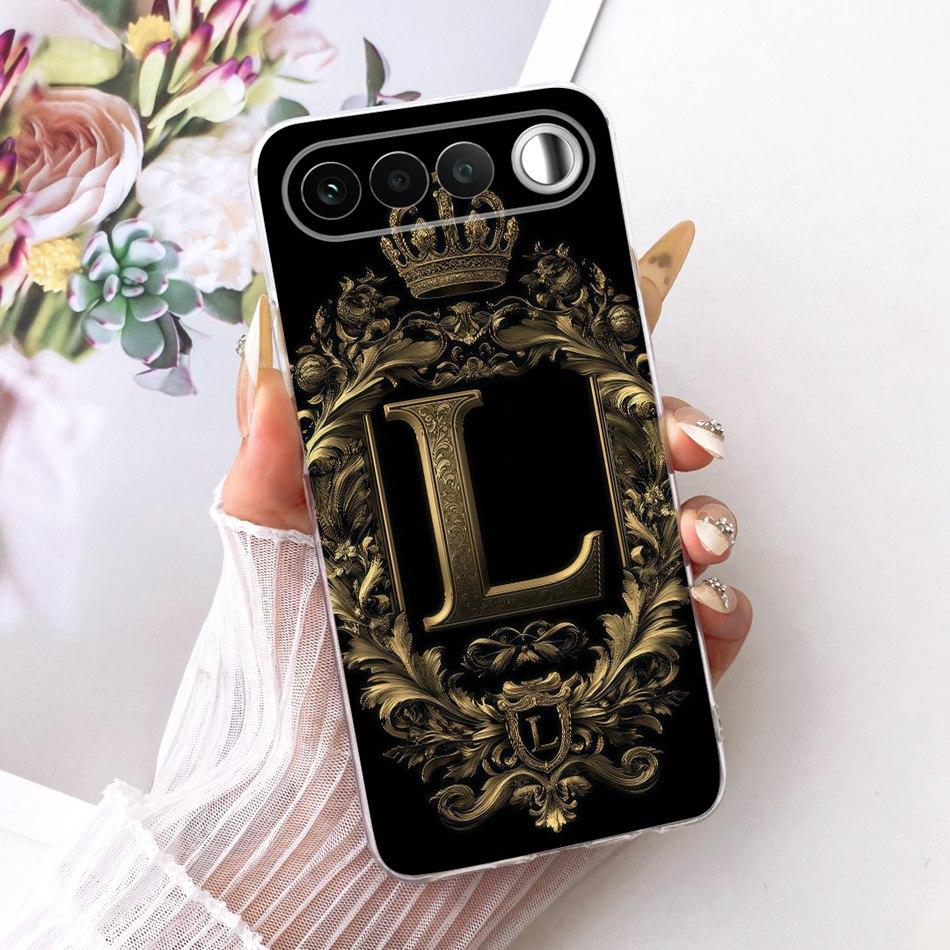 For Realme 16 RMX5171 2026 Royal Crown Initial Letter Couple Phone Case For Realme 16 5G Soft Silicone TPU Covers Bumpers