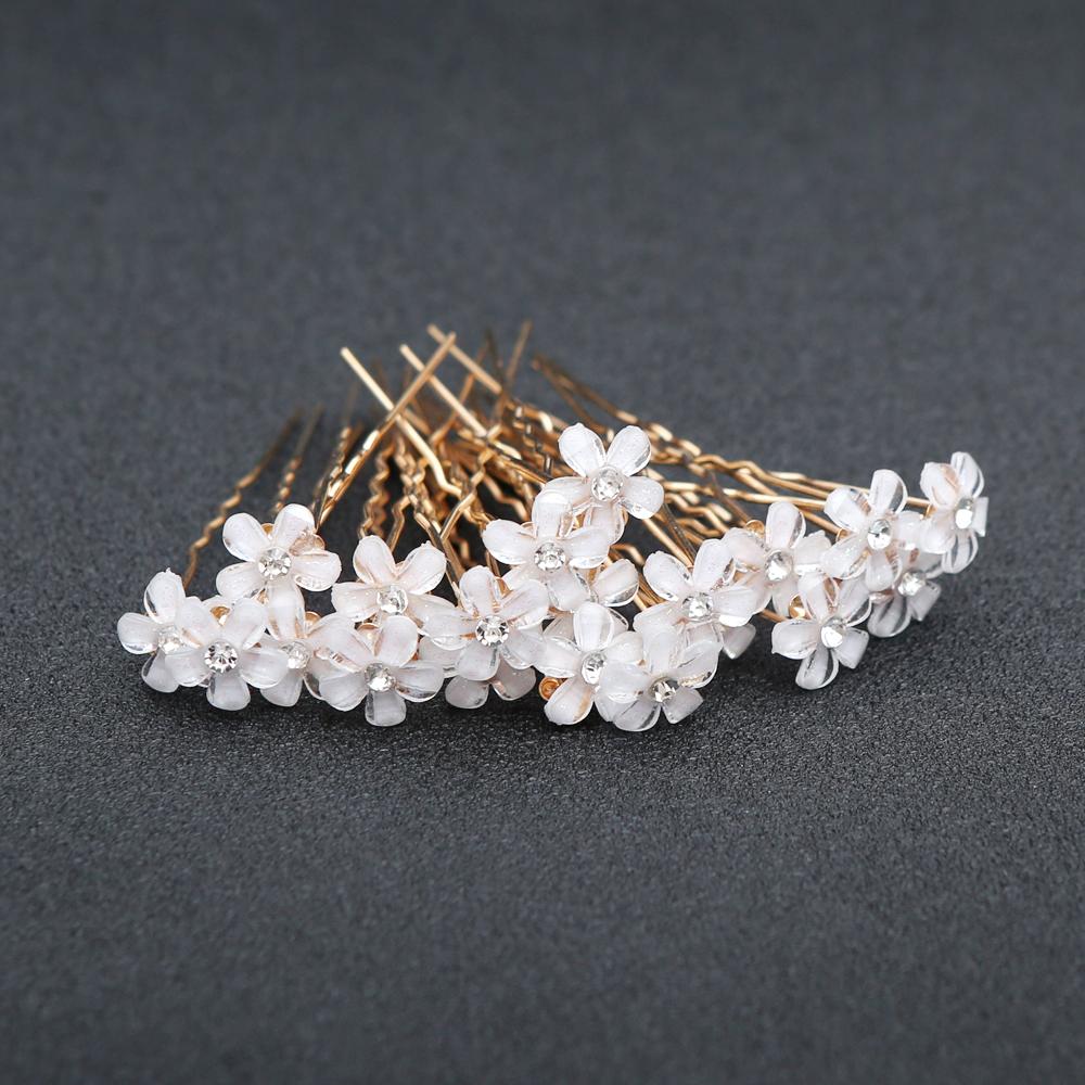 20pcs Fashion Elegant Bridal Pearl Hair Sticks Set with Crystal Floral Accents Wedding for Brides Luxury Headpiece Hair Sticks
