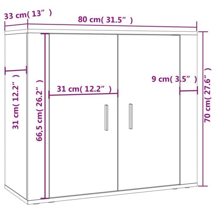 VidaXL Buffet haut Blanc Bois d'ingénierie 3185359