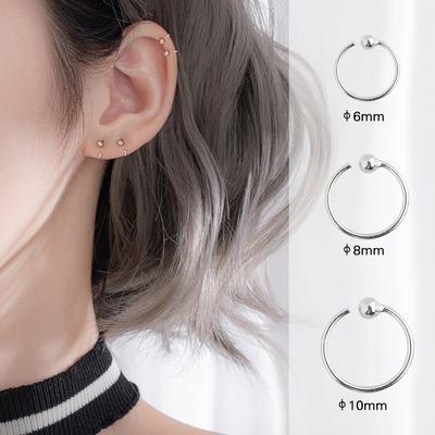 1 ks Módní Jednoduchá 925 Stříbro 6mm 8mm 10mm Náušnice Proti Alergii Dámské Šperky Dárek