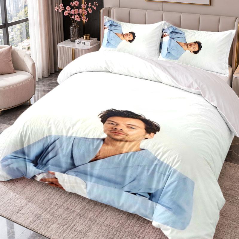Harry Styles 3Pcs Bedding Set Duvet Cover With Two Pillowcases For Bedroom Home Decoration
