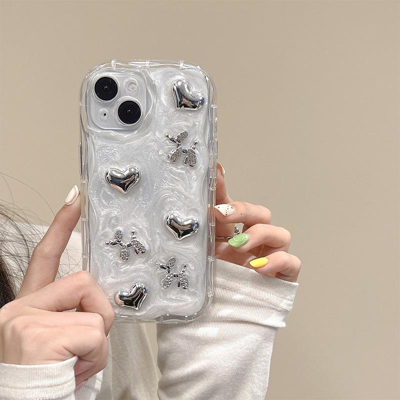 Pearl Bow Cream Ins Style Phone Case for IPhone 17 Pro Max Glitter Resin for IPhone 16 Soft