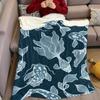 Koi & Wave Flannel Blanket Warm Soft Halloween Christmas Couch Warm Cozy Decorative Decor Gift for All Season