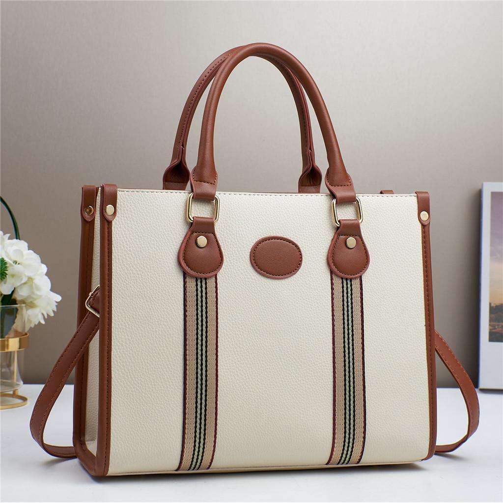 

Spacious Pu Tote Bag For Women In Elegant Color Options Perfect For Everyday Use OffWhite