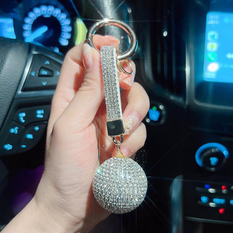 Elegant Handmade Diamond Keychain: Stylish Women's Car Accessory & Pendant