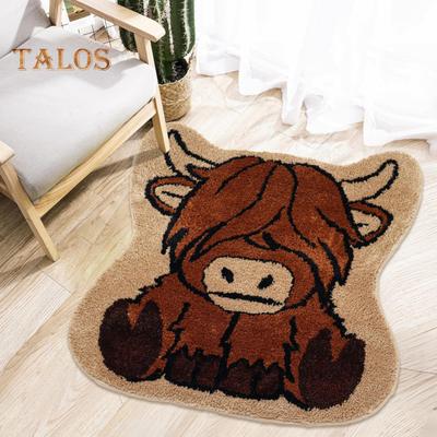 Funny Cow Door Mat Wear Resistant Highly Absorbent Non-Slip Specially Shaped Animal Floor Mat Welcome Rug